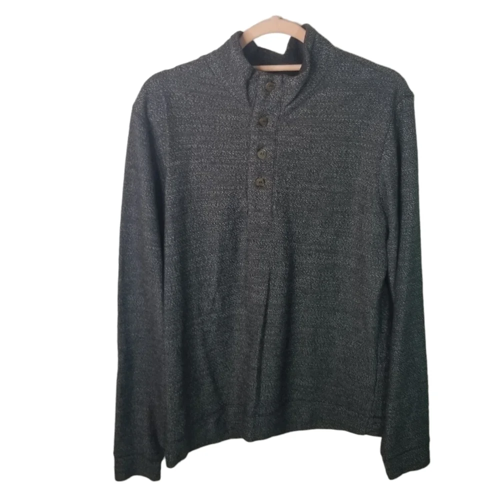 Marine Layer gray mock neck snap pullover
